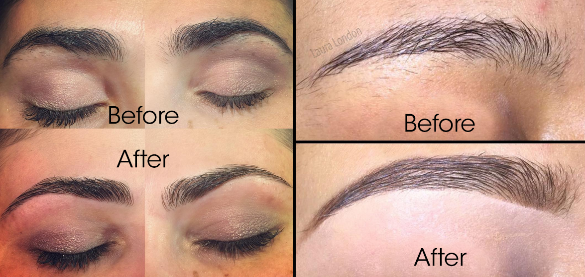 Left: Eyebrows by Adrian Avila. Right: Eyebrows by Laura London.